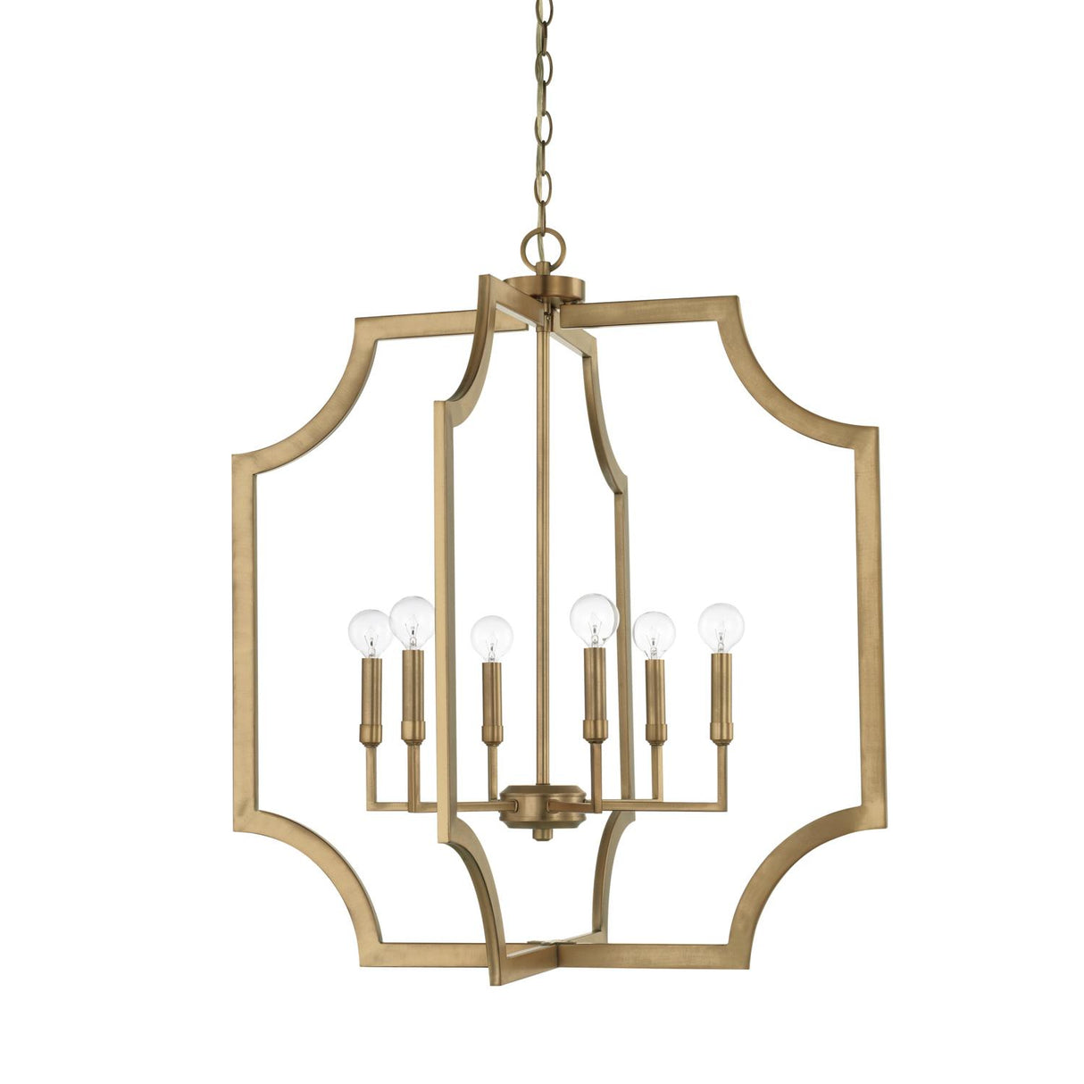 Capital Lighting 526161AD Lesley 6 Light Foyer Aged Brass