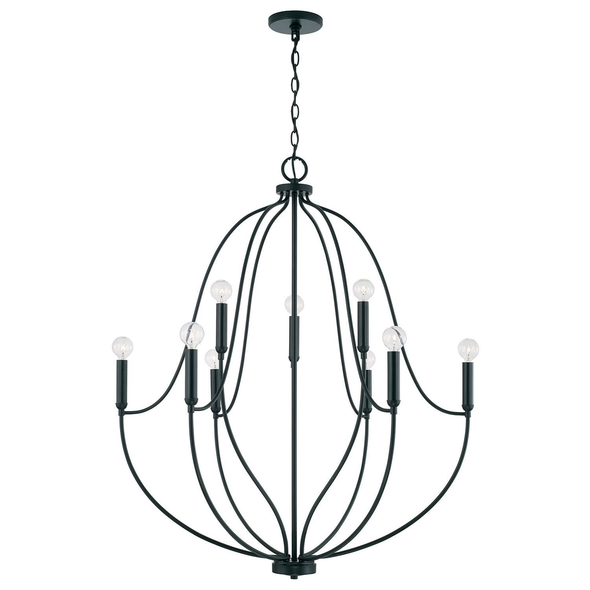 Capital Lighting 447091MB Madison 9 Light Chandelier Matte Black