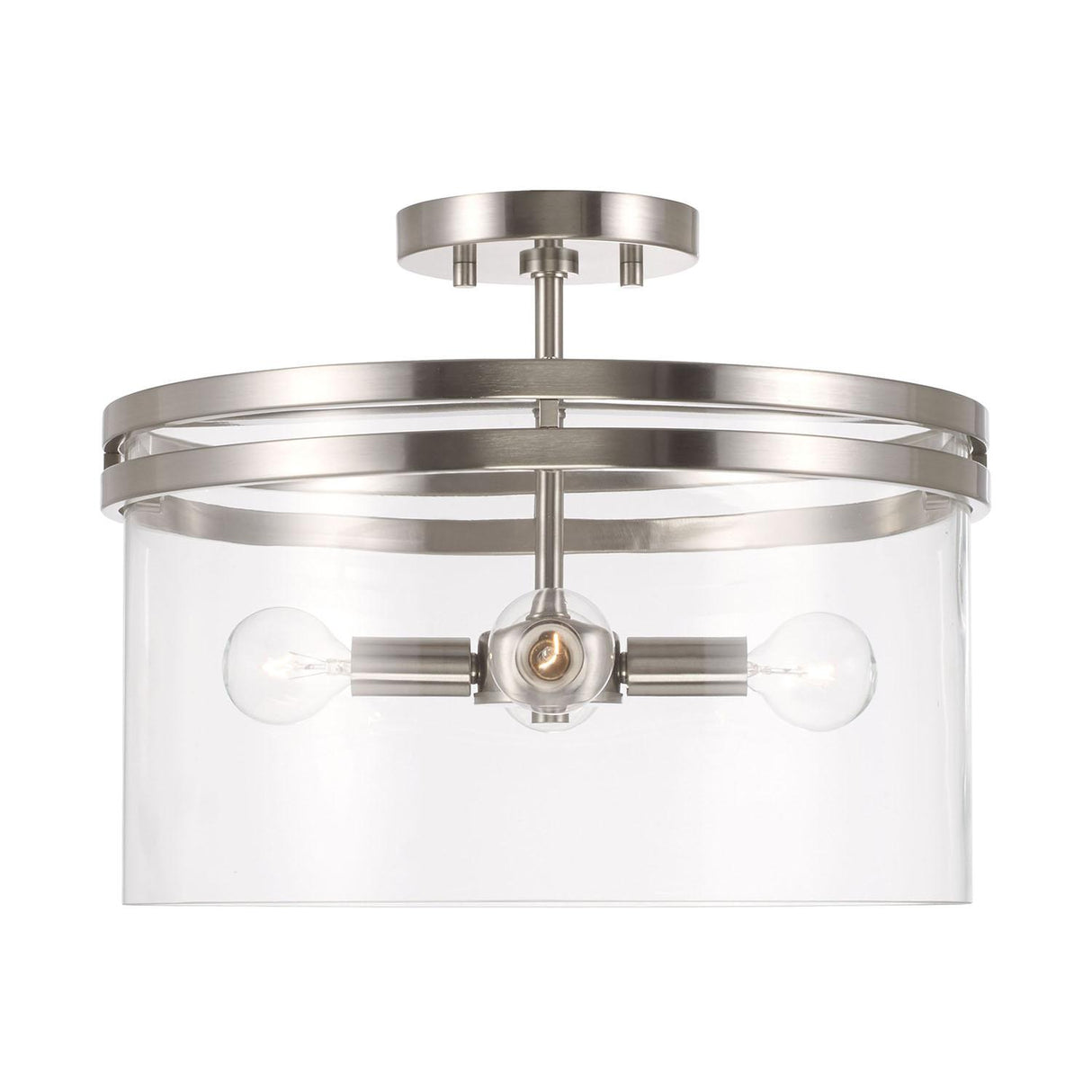 Capital Lighting 248741BN Fuller 4 Light Dual Mount Semi-Flush/Pendant Brushed Nickel