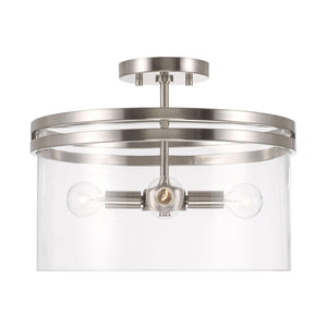 Capital Lighting 248741BN Fuller 4 Light Dual Mount Semi-Flush/Pendant Brushed Nickel
