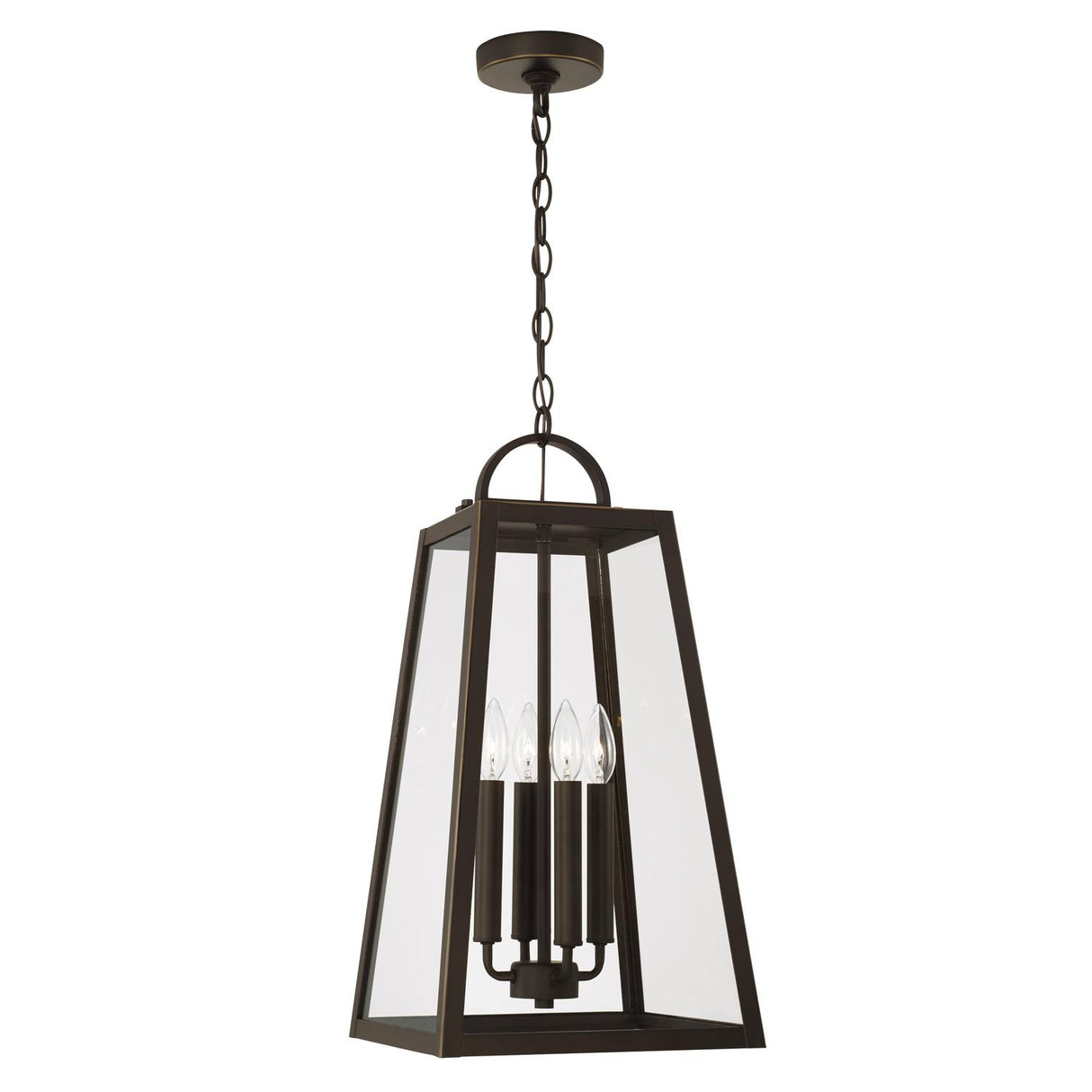 Capital Lighting 943744OZ Leighton 4 Light Outdoor Hanging Lantern Oiled Bronze