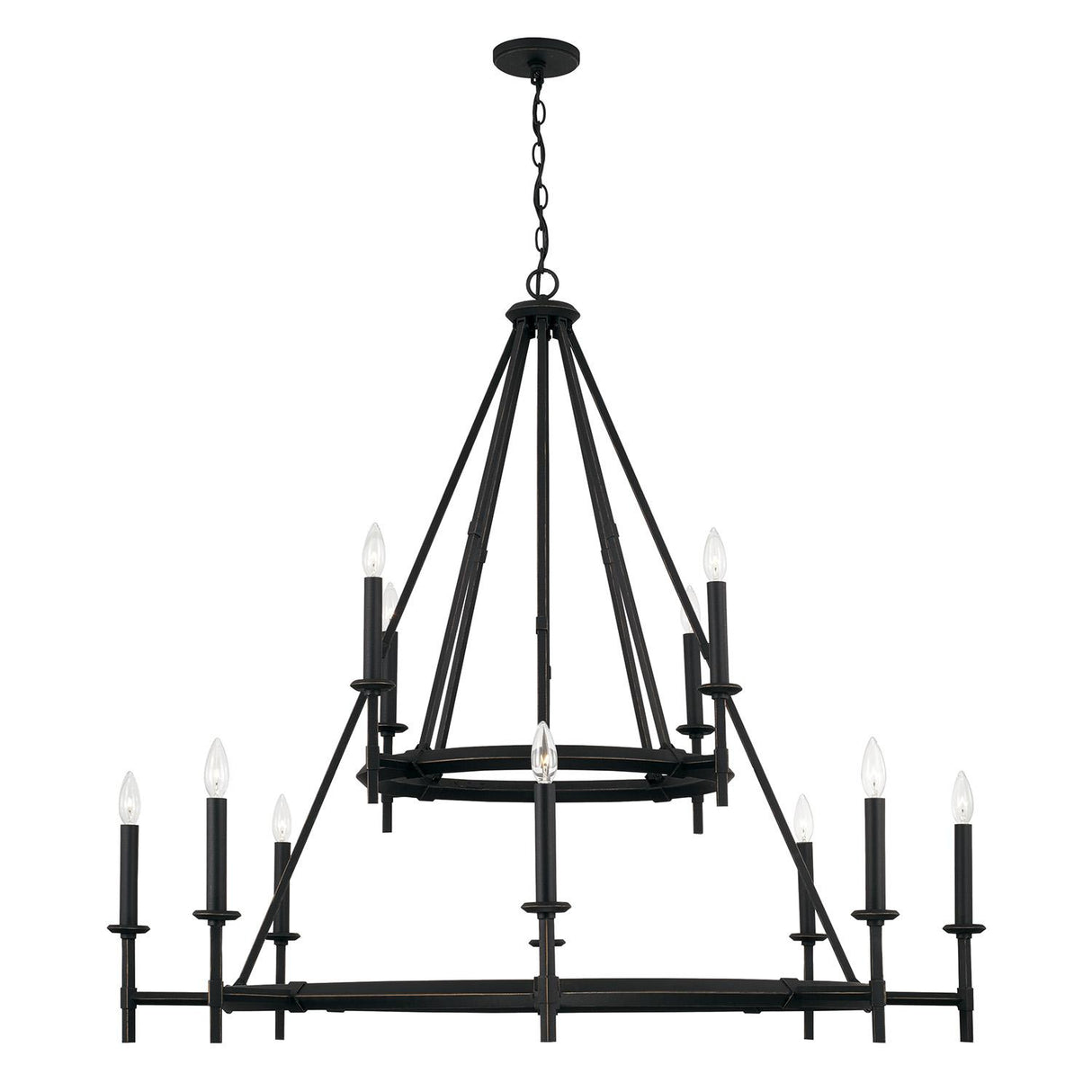 Capital Lighting 445201IH Ogden 12 Light Chandelier Brushed Black Iron