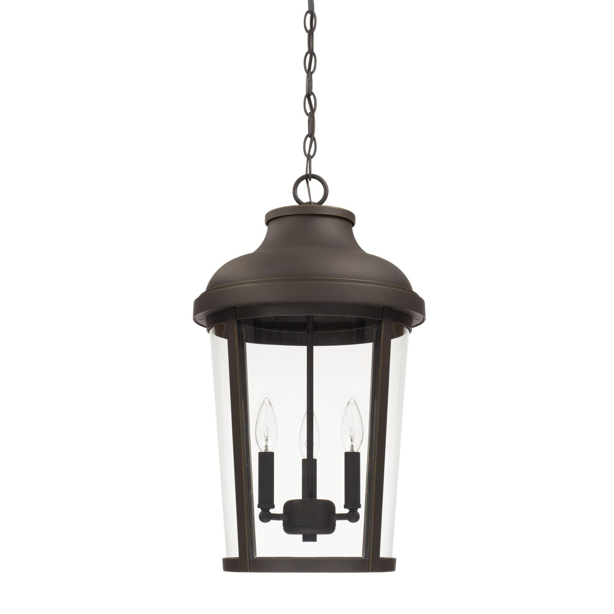 Capital Lighting 927033OZ Dunbar 3 Light Outdoor Hanging Lantern Oiled Bronze