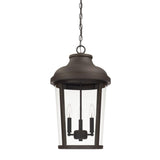 Capital Lighting 927033OZ Dunbar 3 Light Outdoor Hanging Lantern Oiled Bronze