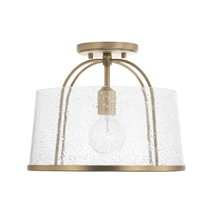 Capital Lighting 247011AD Madison 1 Light Semi-Flush Aged Brass