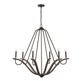 Capital Lighting 447662CK Clive 6 Light Chandelier Carbon Grey and Black Iron