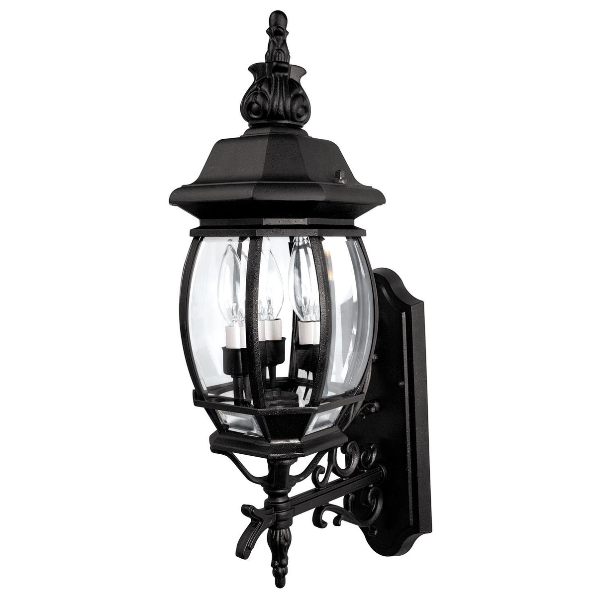 Capital Lighting 9863BK French Country 3 Light Outdoor Wall Lantern Black