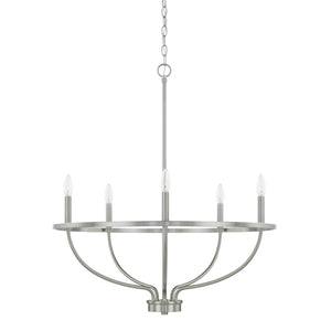 Capital Lighting 428551BN Greyson 5 Light Chandelier Brushed Nickel
