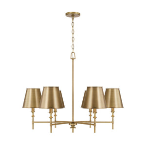 Capital Lighting 449761AD-707 Whitney 6 Light Chandelier Aged Brass