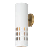 Capital Lighting 650211AW Dash 1 Light Sconce Aged Brass and White