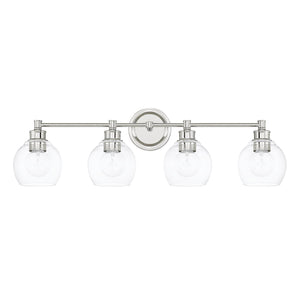 Capital Lighting 121141PN-426 Mid Century 4 Light Vanity Polished Nickel