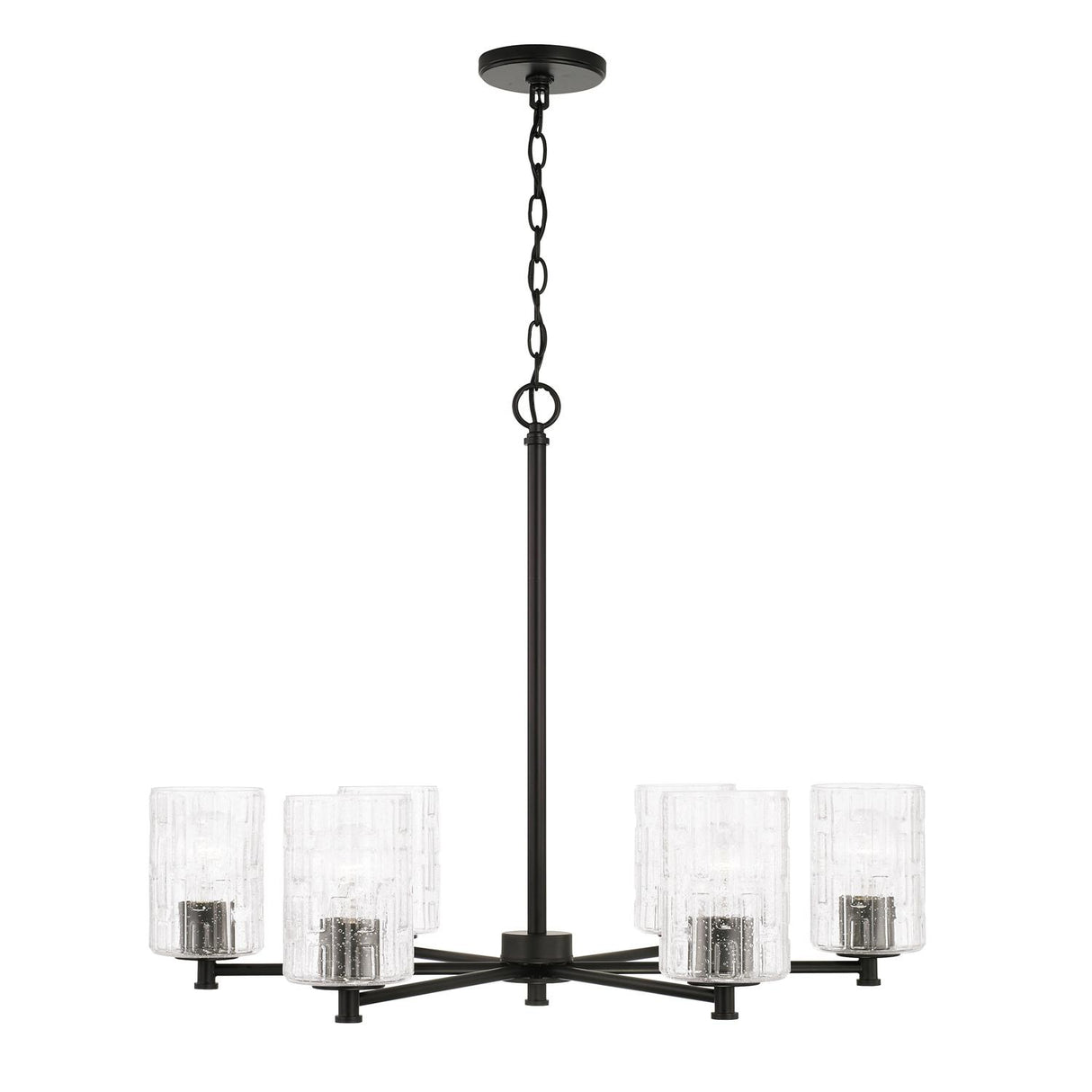 Capital Lighting 441361MB-491 Emerson 6 Light Chandelier Matte Black