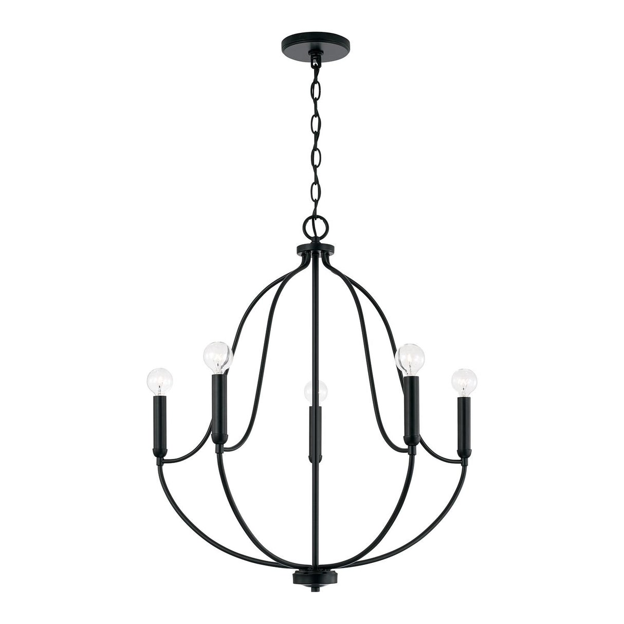 Capital Lighting 447051MB Madison 5 Light Chandelier Matte Black