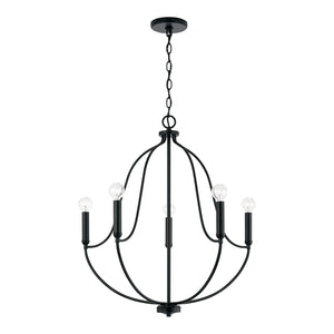 Capital Lighting 447051MB Madison 5 Light Chandelier Matte Black