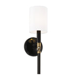 Capital Lighting 641911YA-700 Beckham 1 Light Sconce Glossy Black and Aged Brass