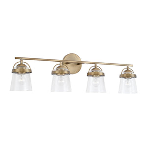 Capital Lighting 147041AD-534 Madison 4 Light Vanity Aged Brass