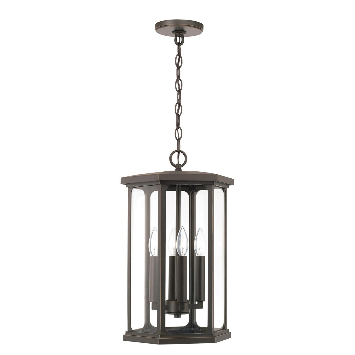 Capital Lighting 946642OZ Walton 4 Light Outdoor Hanging Lantern Oiled Bronze