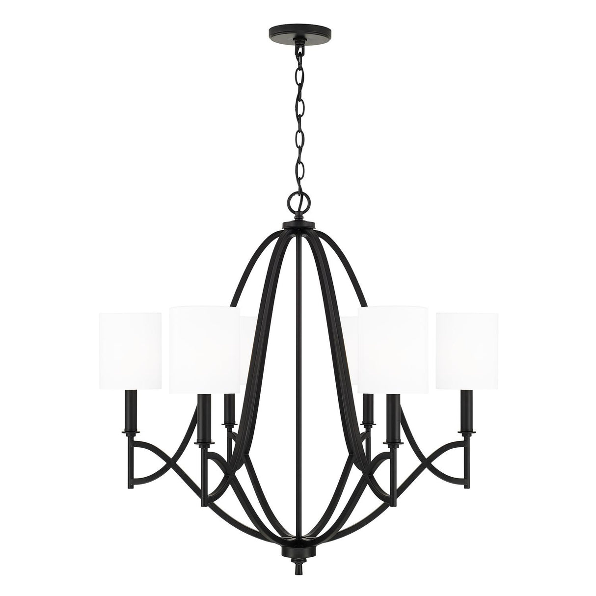 Capital Lighting 442361MB-701 Sylvia 6 Light Chandelier Matte Black