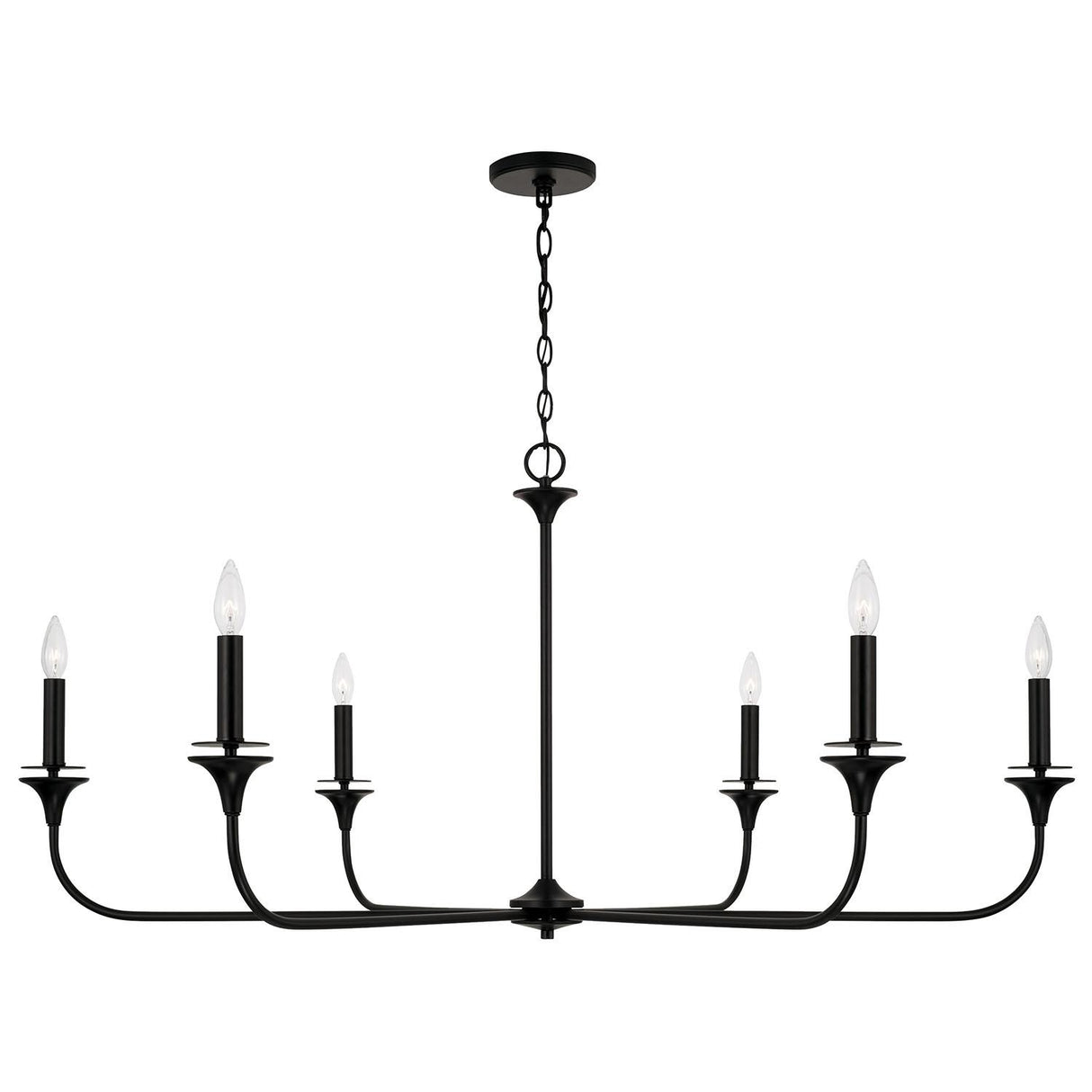 Capital Lighting 448961MB Presley 6 Light Chandelier Matte Black