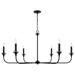 Capital Lighting 448961MB Presley 6 Light Chandelier Matte Black