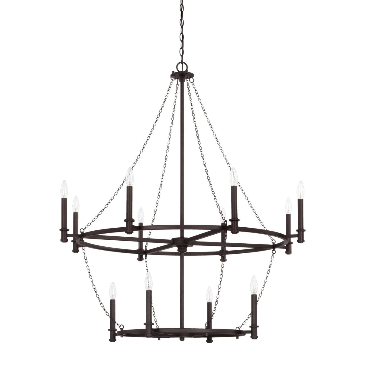 Capital Lighting 528701BI Lancaster 12 Light Chandelier Black Iron