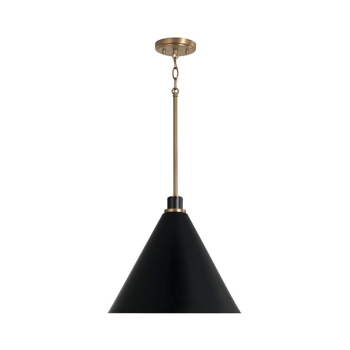 Capital Lighting 350112AB Bradley 1 Light Pendant Aged Brass and Black