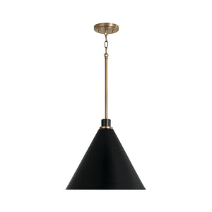 Capital Lighting 350112AB Bradley 1 Light Pendant Aged Brass and Black