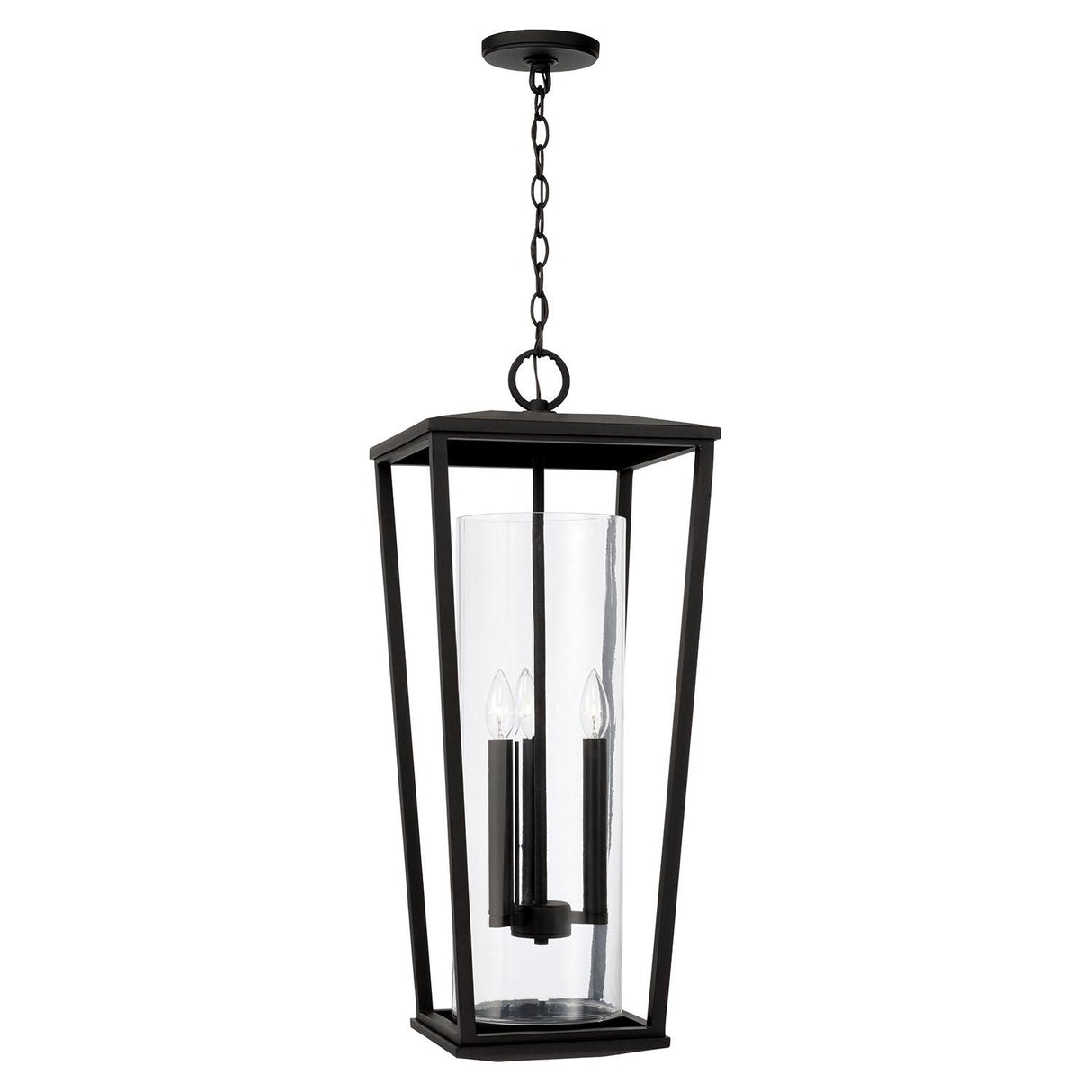 Capital Lighting 948132BK Elliott 3 Light Outdoor Hanging Lantern Black