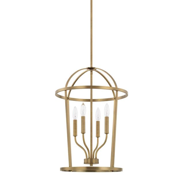 Capital Lighting 528541AD Greyson 4 Light Foyer Aged Brass
