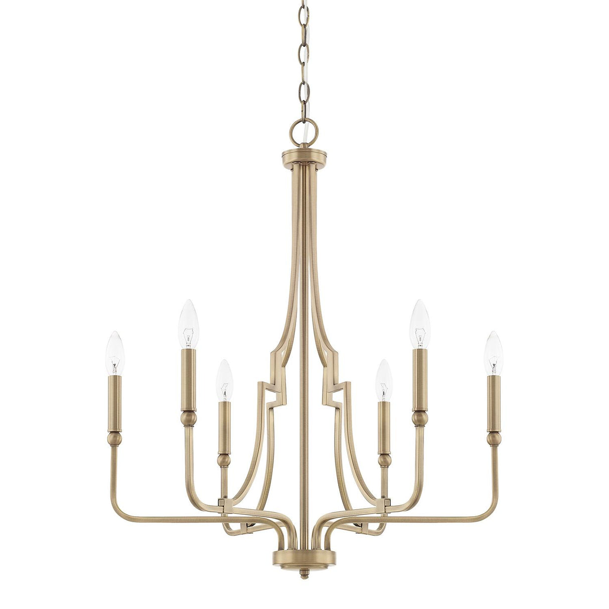 Capital Lighting 419361AD Dawson 6 Light Chandelier Aged Brass