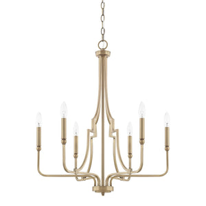 Capital Lighting 419361AD Dawson 6 Light Chandelier Aged Brass