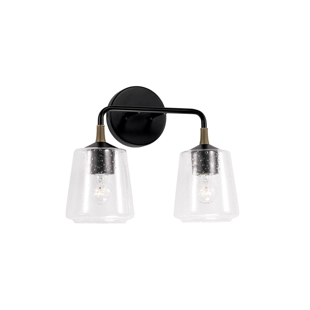 Capital Lighting 145621KB-530 Amara 2 Light Vanity Matte Black with Brass