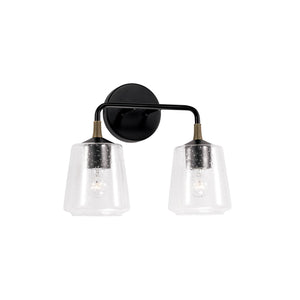 Capital Lighting 145621KB-530 Amara 2 Light Vanity Matte Black with Brass