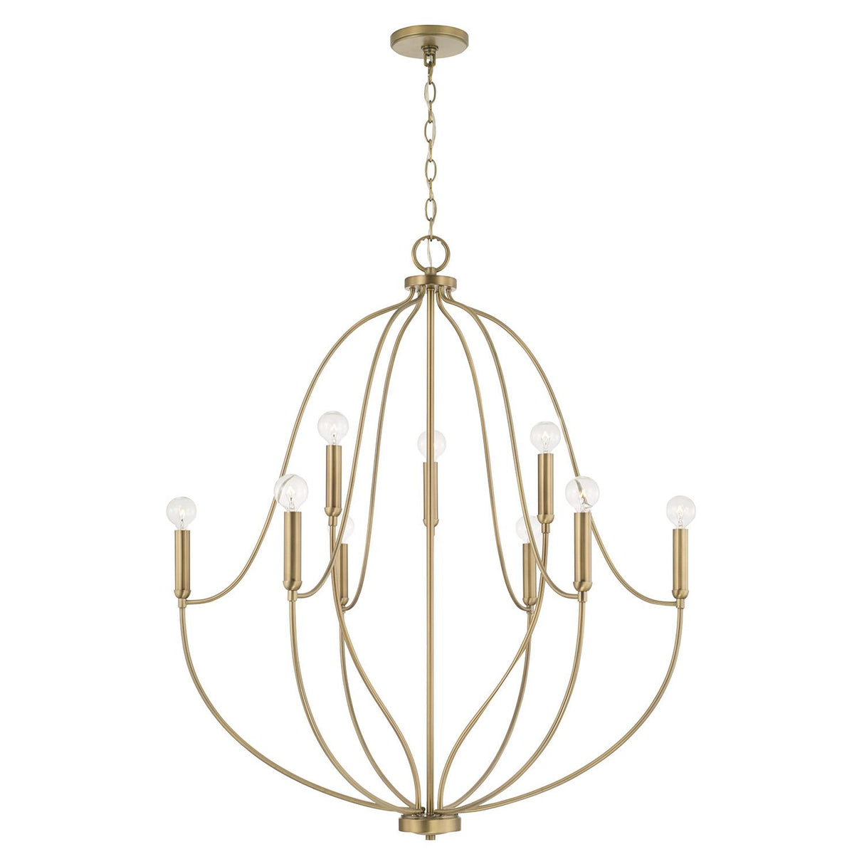 Capital Lighting 447091AD Madison 9 Light Chandelier Aged Brass