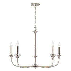 Capital Lighting 448951BN Presley 5 Light Chandelier Brushed Nickel