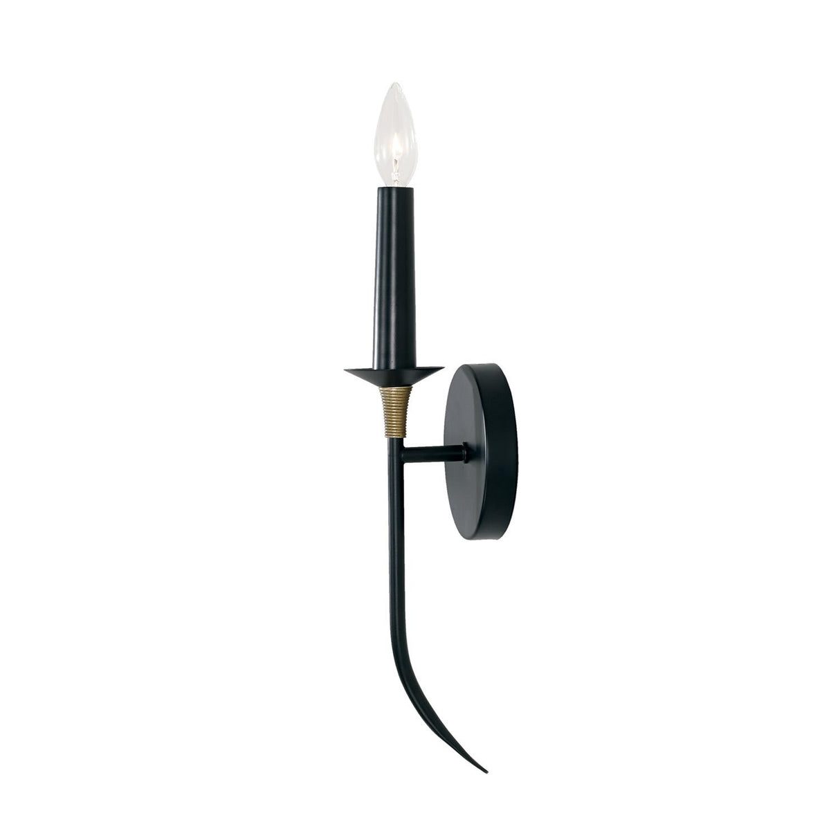 Capital Lighting 645611KB Amara 1 Light Sconce Matte Black with Brass