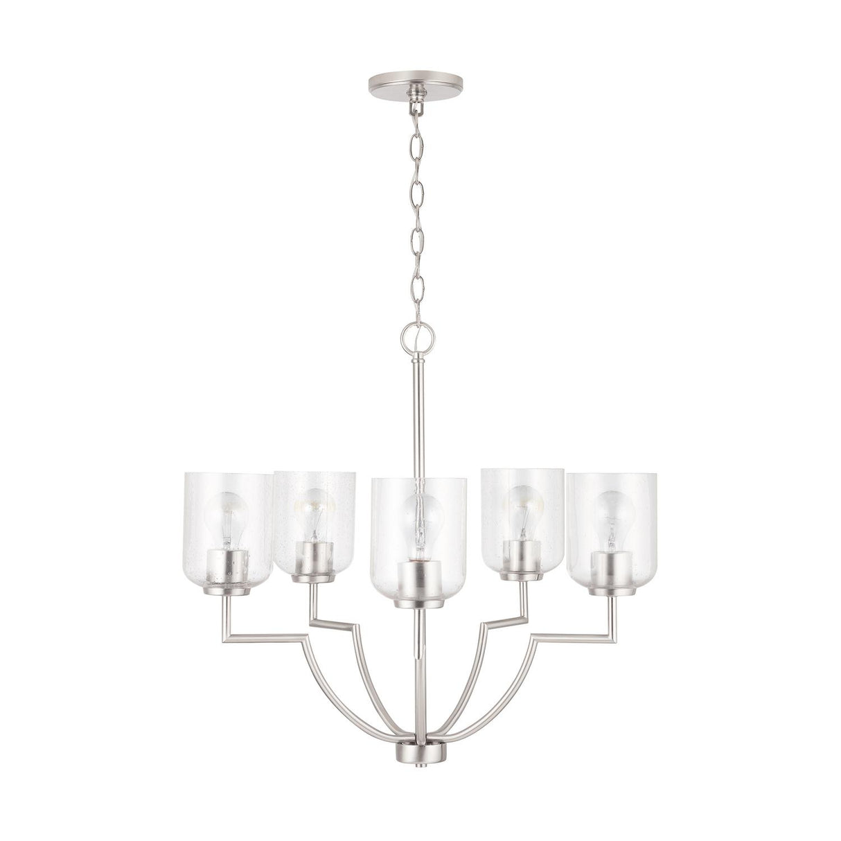 Capital Lighting 439351BN-500 Carter 5 Light Chandelier Brushed Nickel