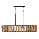 Capital Lighting 844661WK Archer 6 Light Island Light Wood and Matte Black