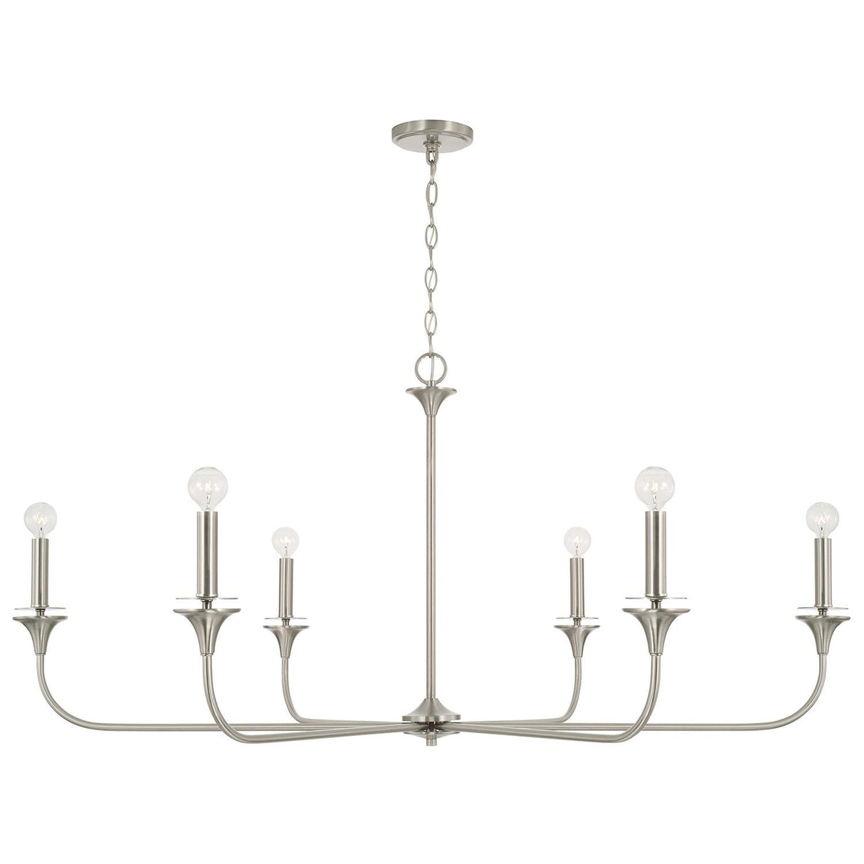 Capital Lighting 448961BN Presley 6 Light Chandelier Brushed Nickel