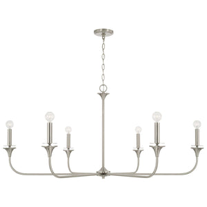 Capital Lighting 448961BN Presley 6 Light Chandelier Brushed Nickel