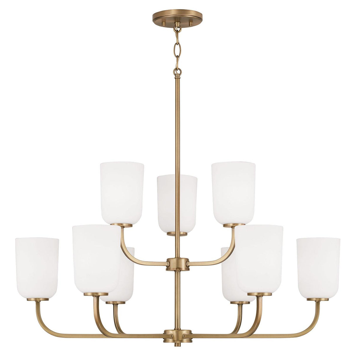 Capital Lighting 448891AD-542 Lawson 9 Light Chandelier Aged Brass