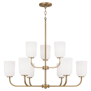 Capital Lighting 448891AD-542 Lawson 9 Light Chandelier Aged Brass