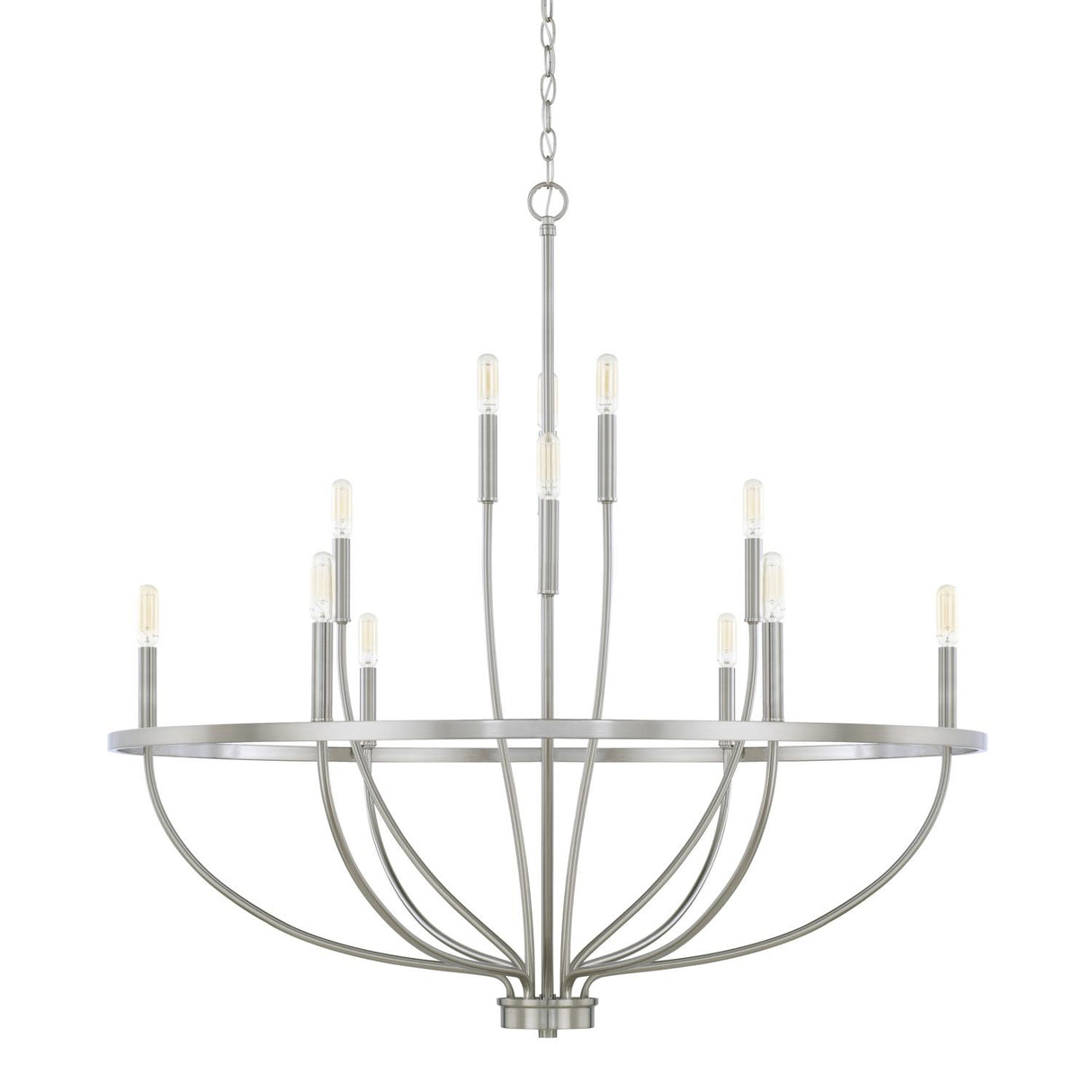 Capital Lighting 428501BN Greyson 12 Light Chandelier Brushed Nickel