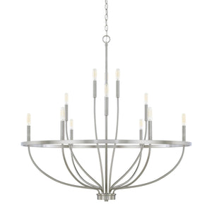 Capital Lighting 428501BN Greyson 12 Light Chandelier Brushed Nickel