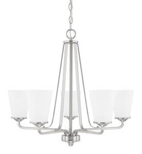 Capital Lighting 414151BN-331 Braylon 5 Light Chandelier Brushed Nickel