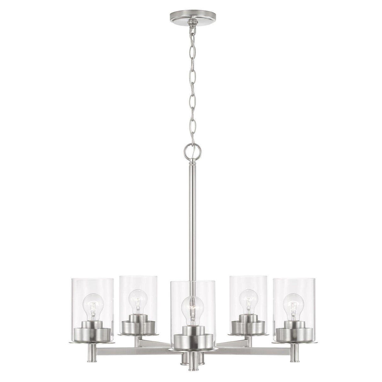 Capital Lighting 446851BN-532 Mason 5 Light Chandelier Brushed Nickel