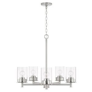 Capital Lighting 446851BN-532 Mason 5 Light Chandelier Brushed Nickel