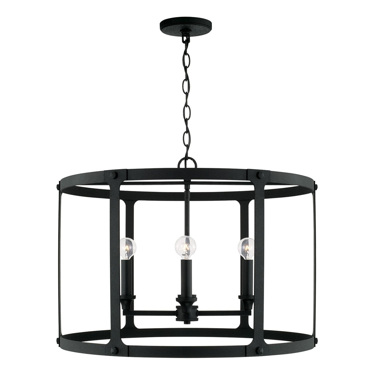 Capital Lighting 344941BI Brennen 4 Light Pendant Black Iron