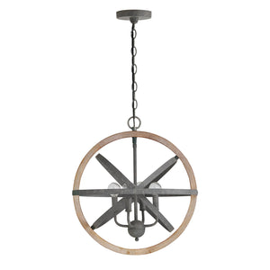 Capital Lighting 330544IW Bluffton 4 Light Pendant Iron and Wood