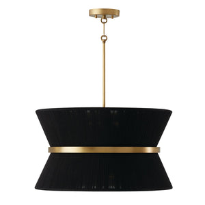 Capital Lighting 341281KP Cecilia 8 Light Pendant Black Rope and Patinaed Brass
